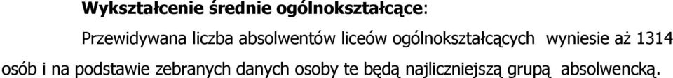 ogólnokształcących wyniesie aż 1314 osób i na