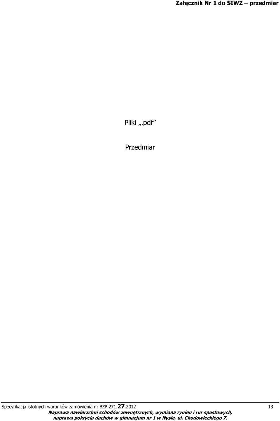 pdf Przedmiar Specyfikacja