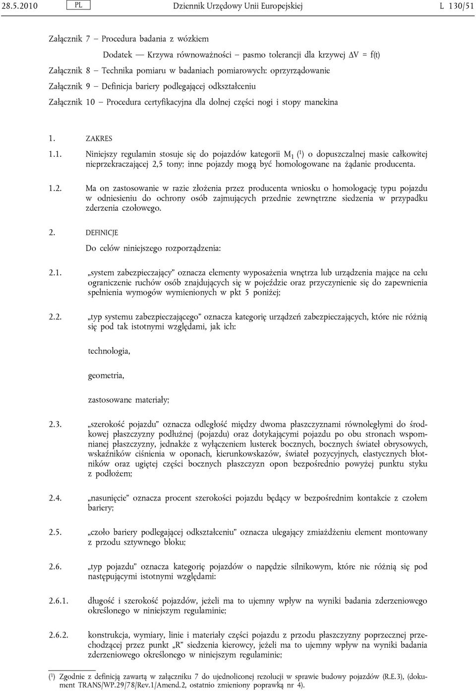 Procedura certyfikacyjna dla dolnej części nogi i stopy manekina 1.