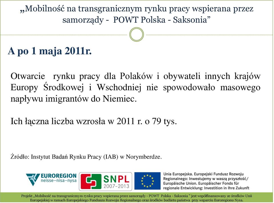 Środkowej i Wschodniej nie spowodowało masowego napływu imigrantów