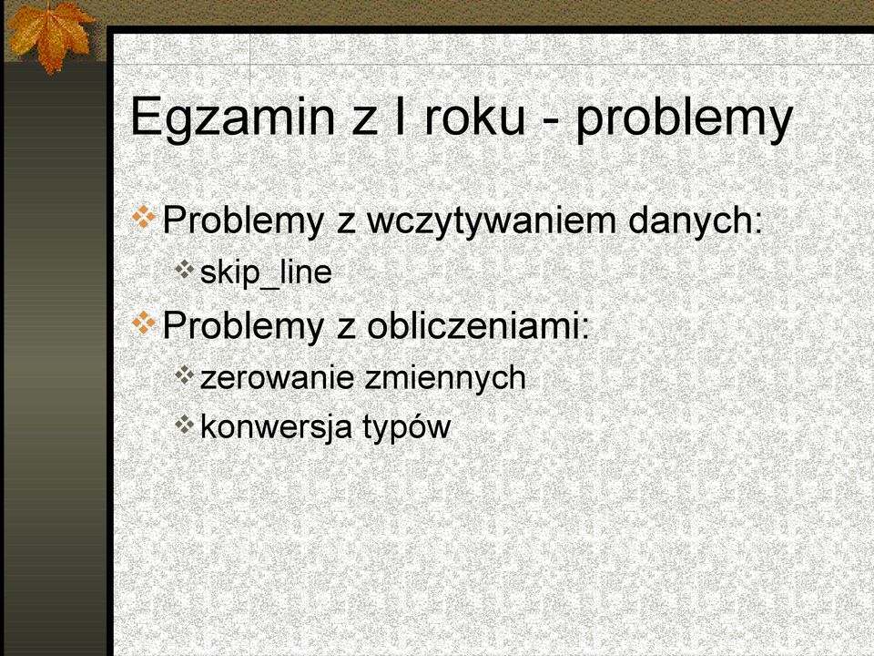 skip_line Problemy z