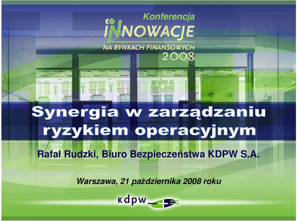 Bezpieczeństwa KDPW S.