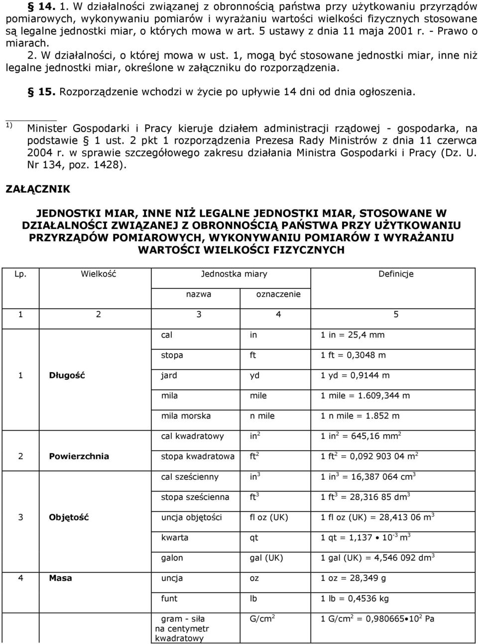 mowa w art. 5 ustawy z dnia 11 maja 2001 r. - Prawo o miarach. 2. W działalności, o której mowa w ust.