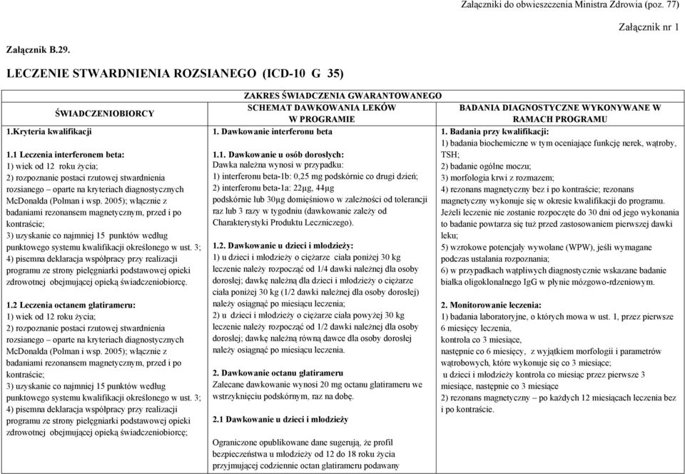 2005); włącznie z badaniami rezonansem magnetycznym, przed i po kontraście; 3) uzyskanie co najmniej 15 punktów według punktowego systemu kwalifikacji określonego w ust.