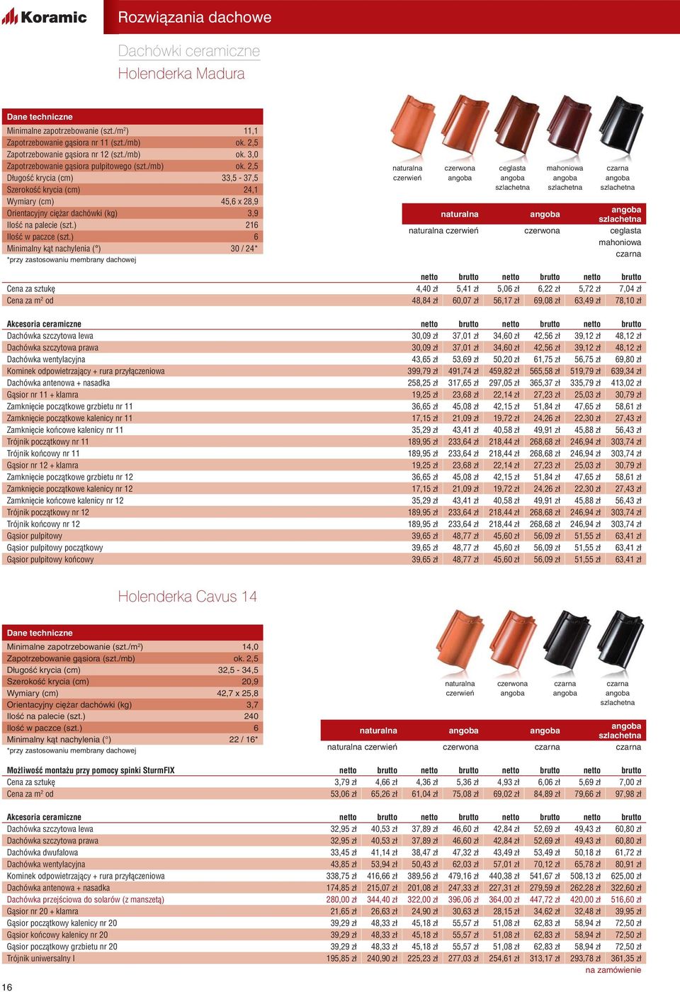 ) 6 Minimalny kąt nachylenia ( ) 30 / 24* ceglasta mahoniowa ceglasta mahoniowa za sztukę 4,40 zł 5,41 zł 5,06 zł 6,22 zł 5,72 zł 7,04 zł od 48,84 zł 60,07 zł 56,17 zł 69,08 zł 63,49 zł 78,10 zł