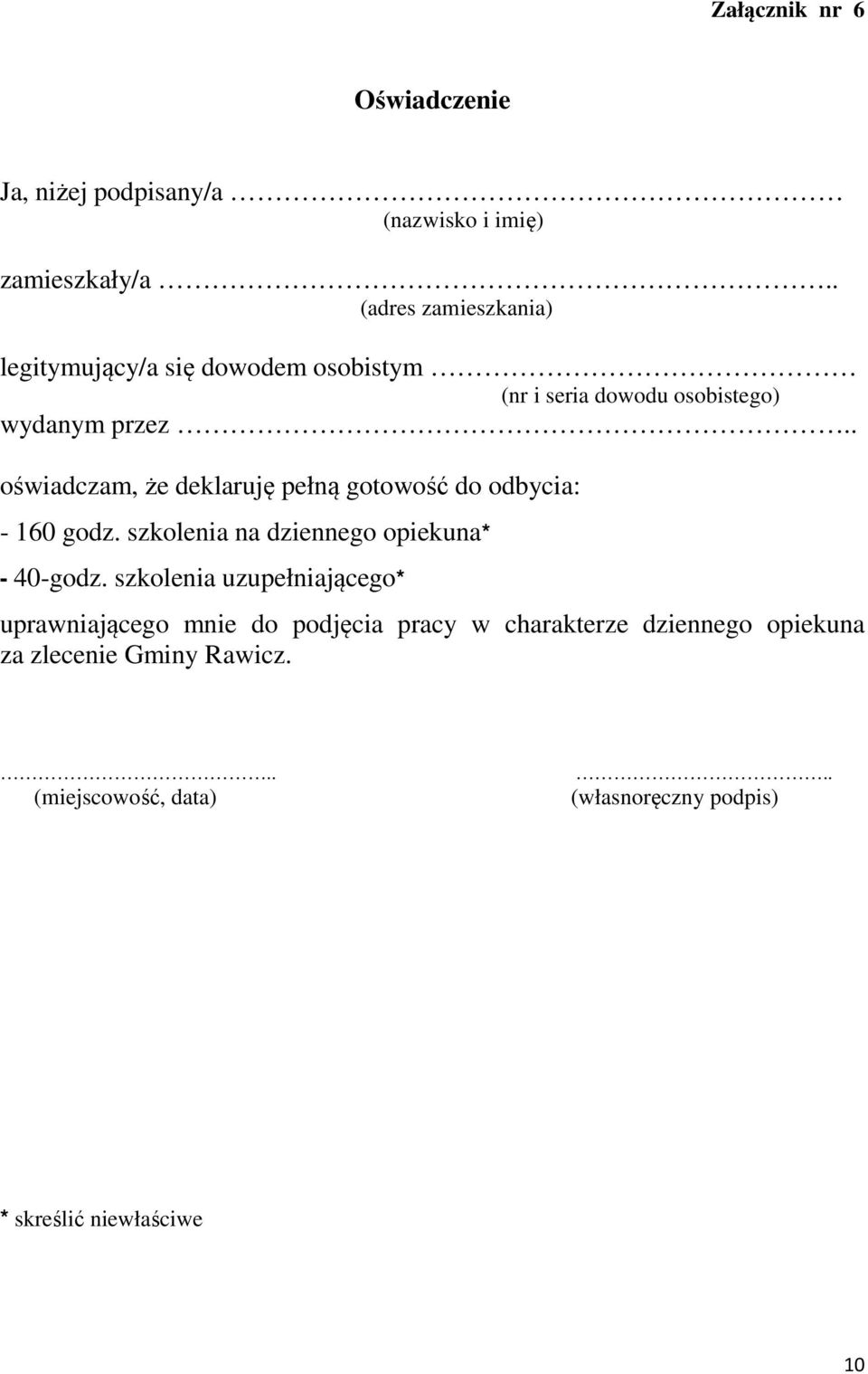 szkolenia na dziennego opiekuna* - 40-godz.