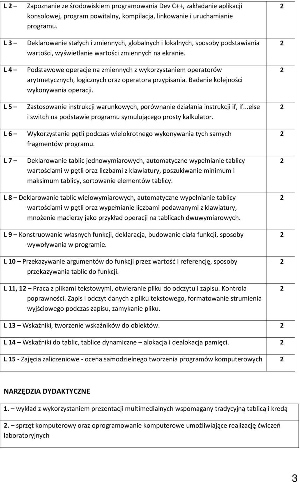 L 4 Podstawowe operacje na zmiennych z wykorzystaniem operatorów arytmetycznych, logicznych oraz operatora przypisania. Badanie kolejności wykonywania operacji.