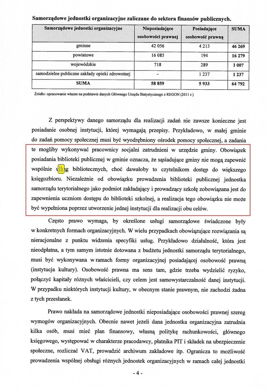 zakłady opieki zdrowotnej - I 237 I 237 SUMA 58 859 5 933 64 792 Źródło: opracowanie własne na podstawie danych Głównego Urzędu Statystycznego z REGON (2011 r.