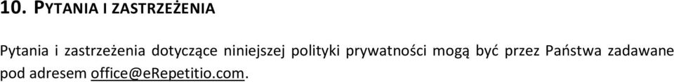 polityki prywatności mogą być przez