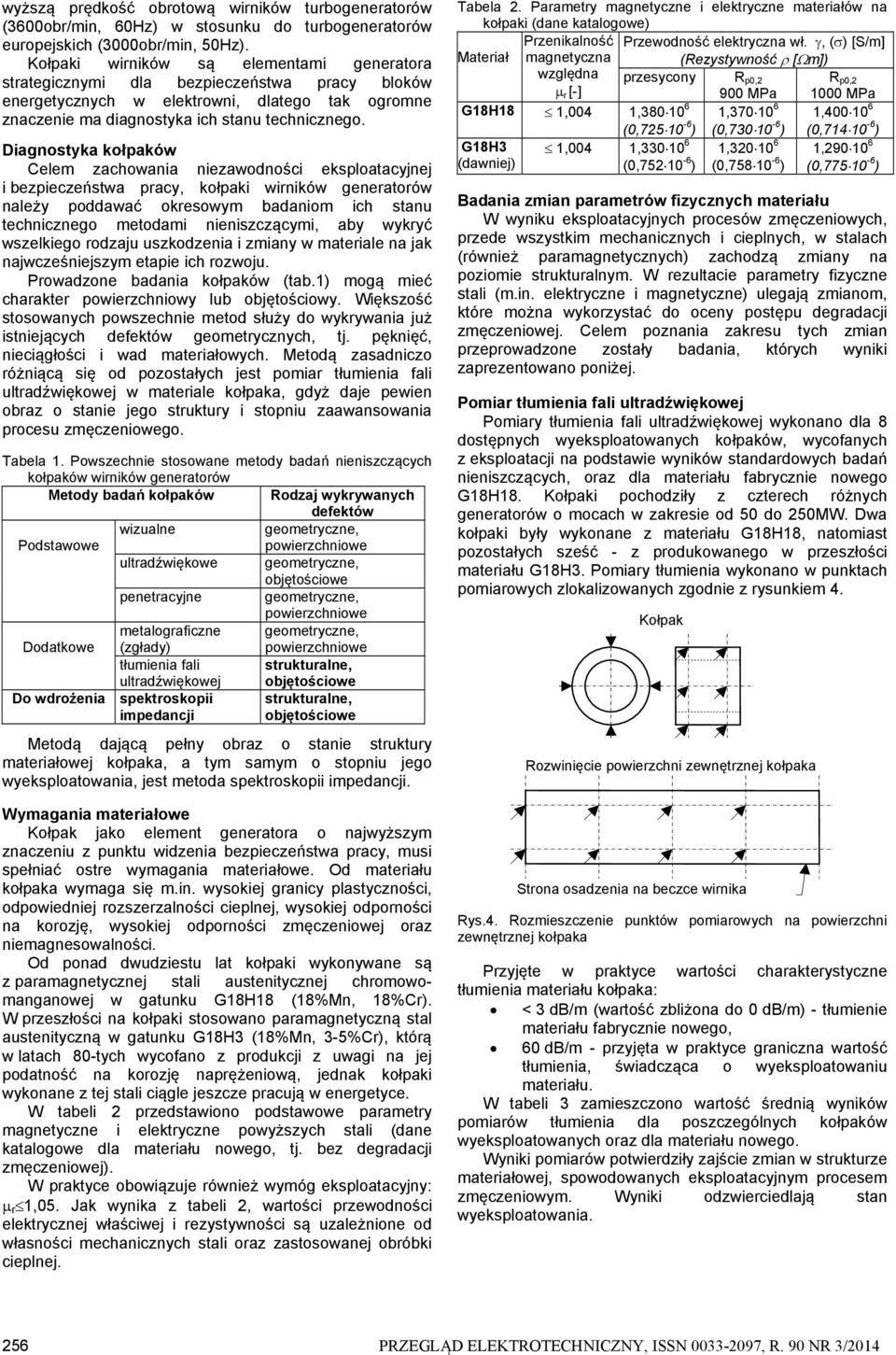 Diagnostyka kołpaków Celem zachowania niezawodności eksploatacyjnej i bezpieczeństwa pracy, kołpaki wirników generatorów należy poddawać okresowym badaniom ich stanu technicznego metodami