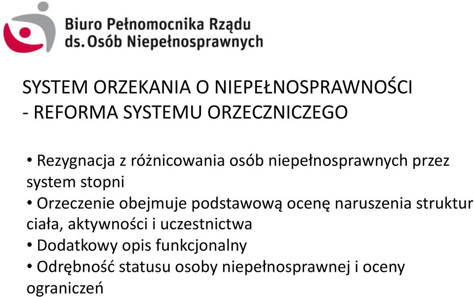 ocenę naruszenia struktur ciała, aktywności i uczestnictwa Dodatkowy