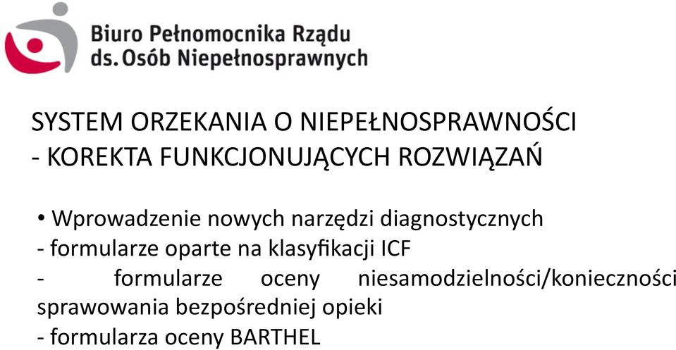 klasyfikacji ICF - formularze oceny