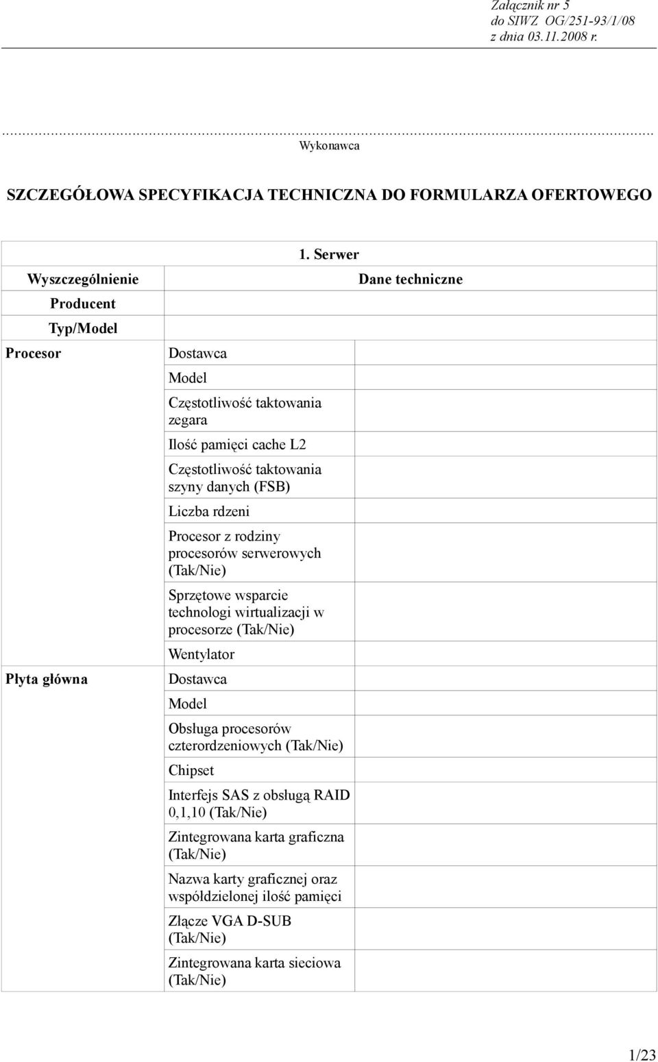 wirtualizacji w procesorze Wentylator 1.