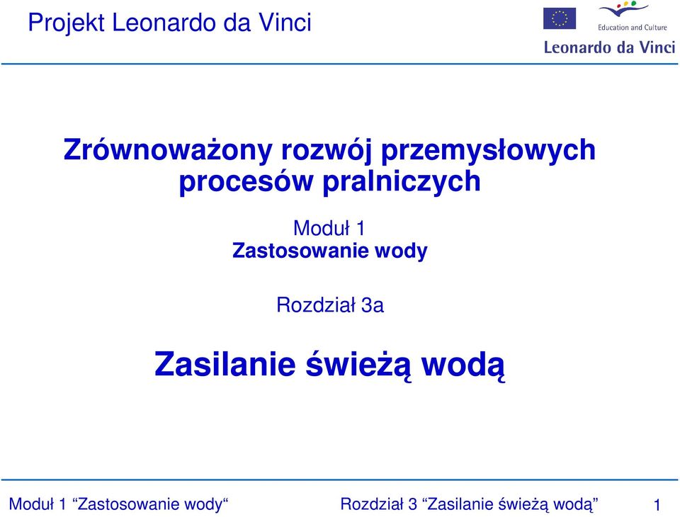 Zastosowanie wody Rozdział 3a Zasilanie świeżą