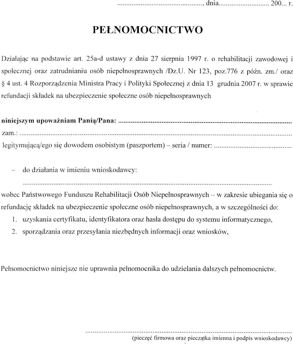 rv sprawie reiundacji skiadek na ubezpieczenie spoleczne os6b niepelnosprawnych ninieiszym upolva2niam Pani4/Pana:.".