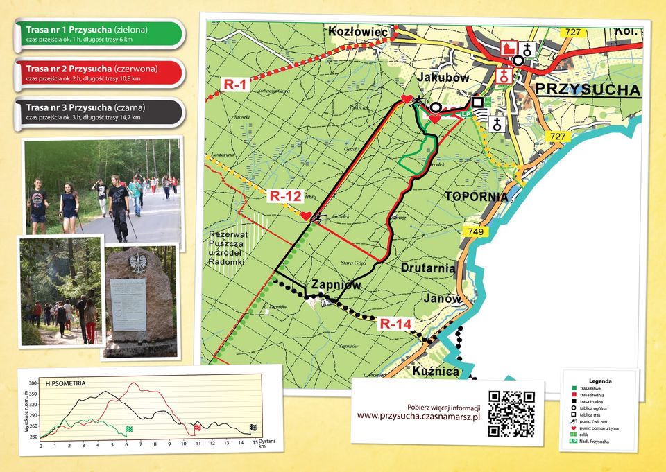 ok. 2 h, długość trasy 10,8 km Trasa nr 3 Przysucha (czarna) czas