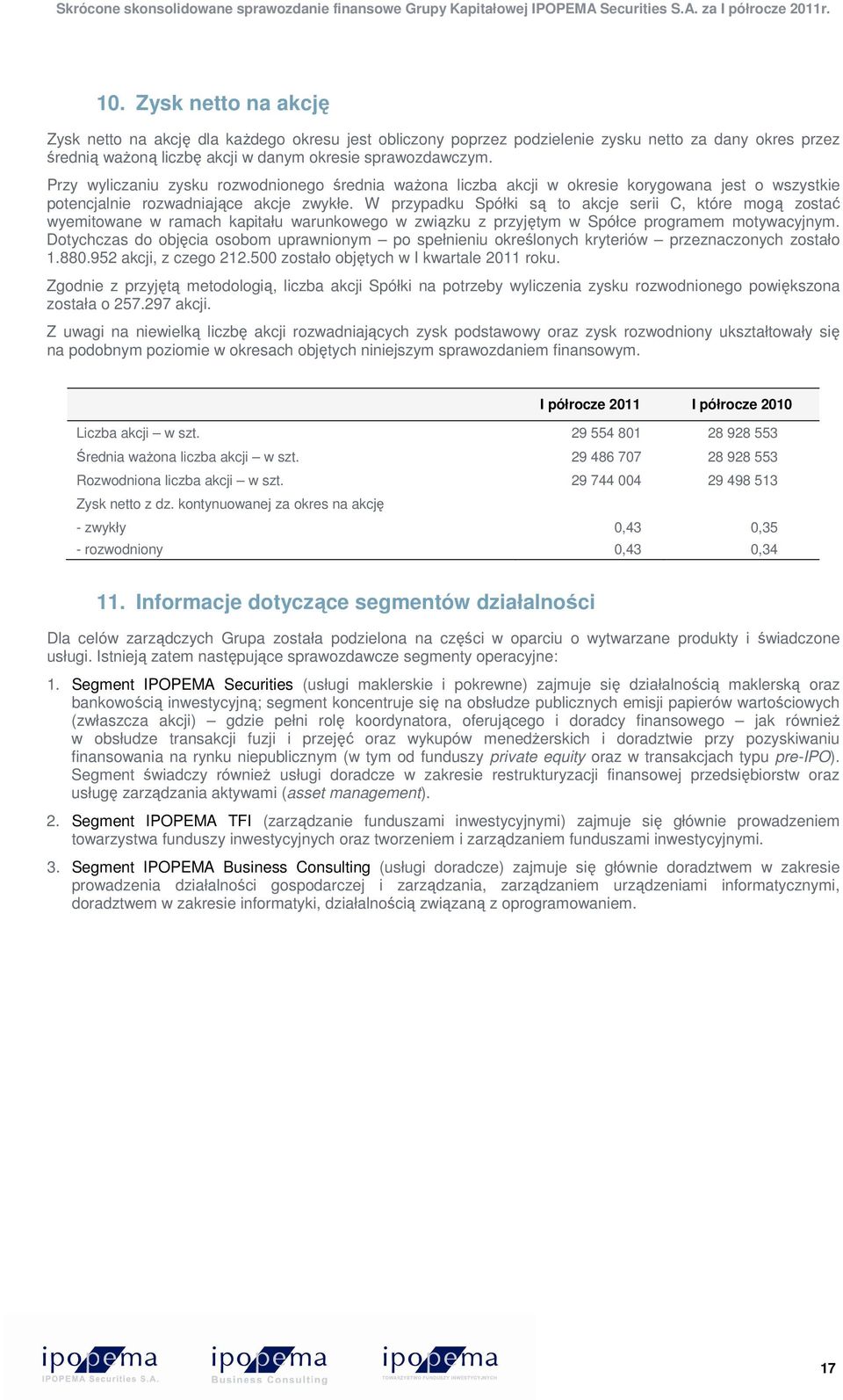 W przypadku Spółki są to akcje serii C, które mogą zostać wyemitowane w ramach kapitału warunkowego w związku z przyjętym w Spółce programem motywacyjnym.