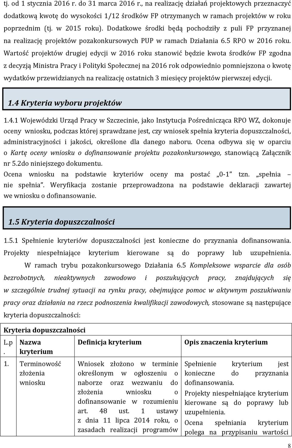 Wartość projektów drugiej edycji w 2016 roku stanowić będzie kwota środków FP zgodna z decyzją Ministra Pracy i Polityki Społecznej na 2016 rok odpowiednio pomniejszona o kwotę wydatków