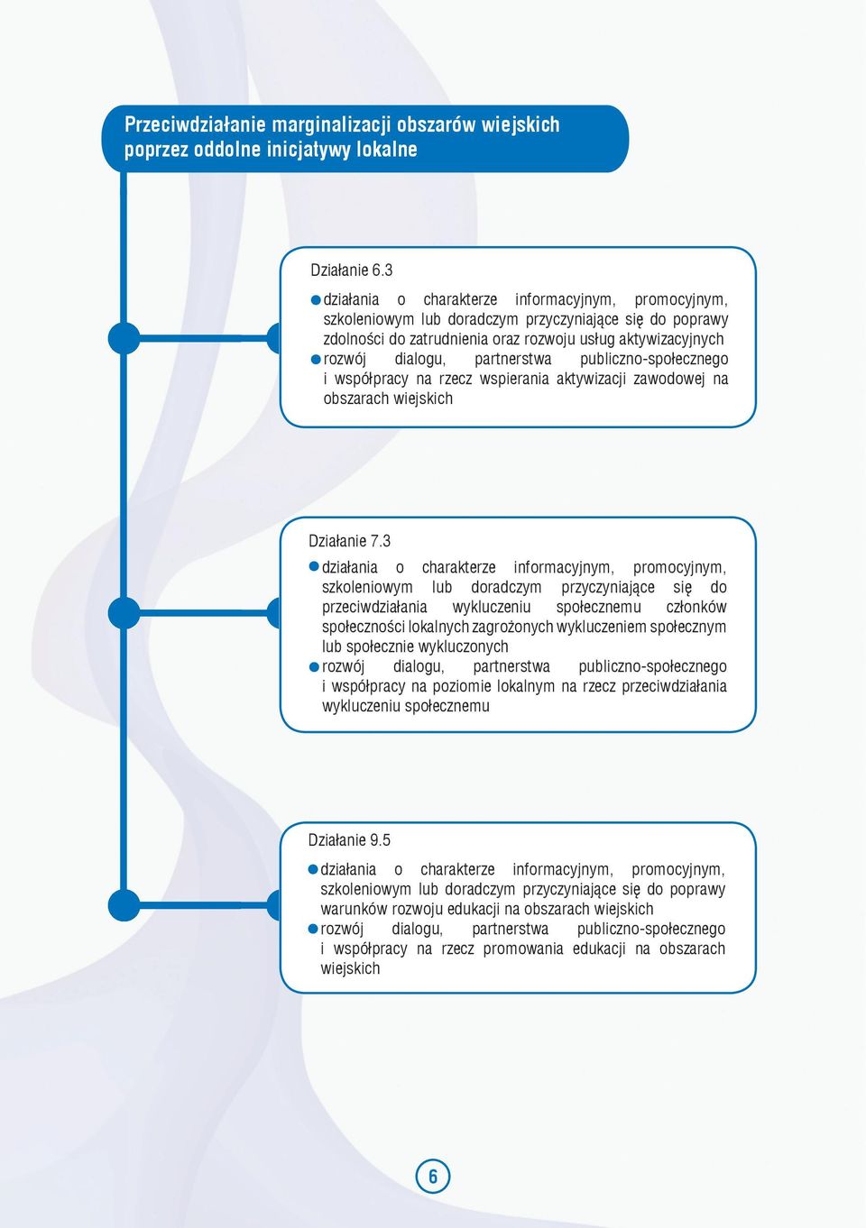 publiczno-społecznego i współpracy na rzecz wspierania aktywizacji zawodowej na obszarach wiejskich Działanie 7.