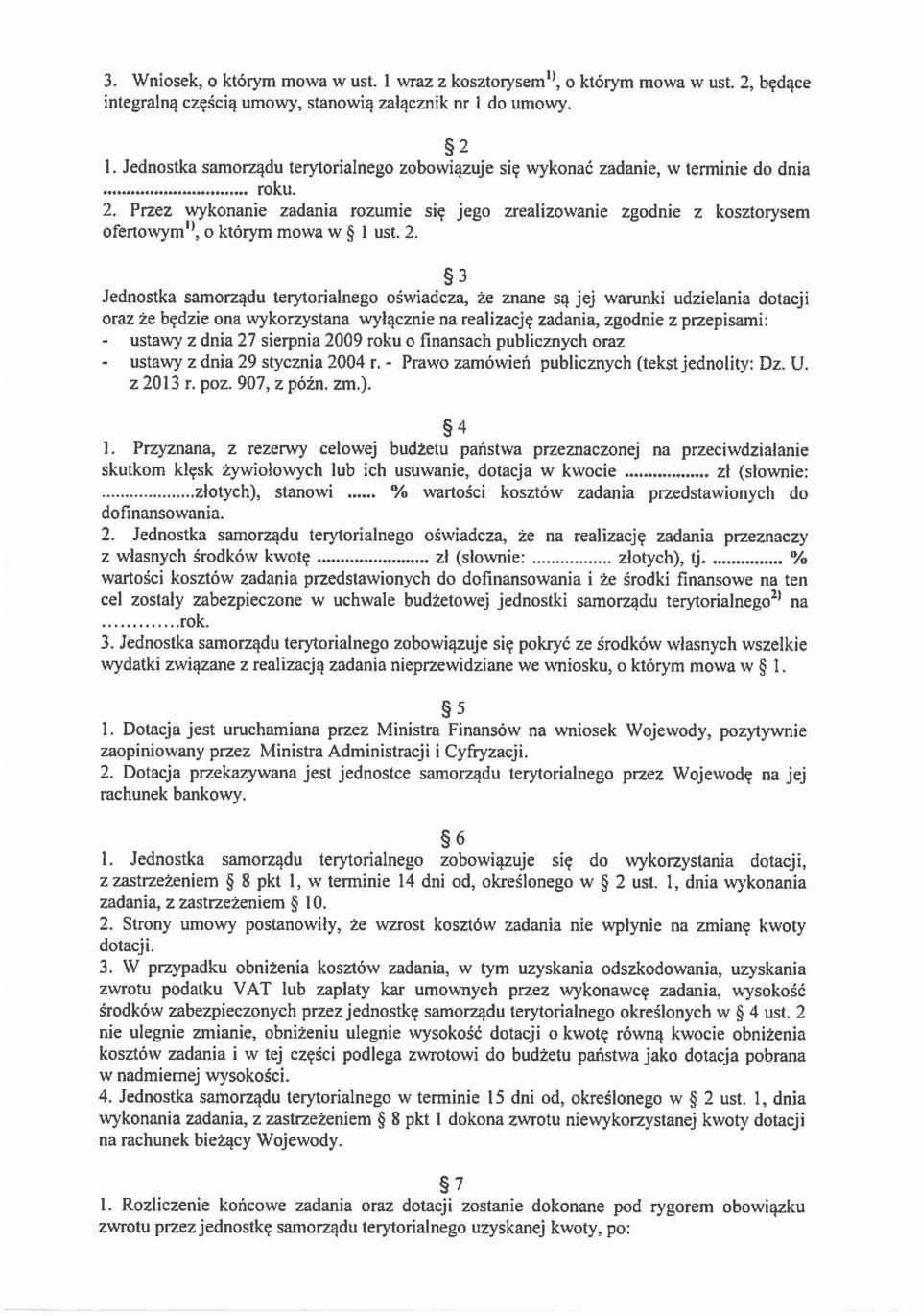 o którym mowa w I ust. 2.