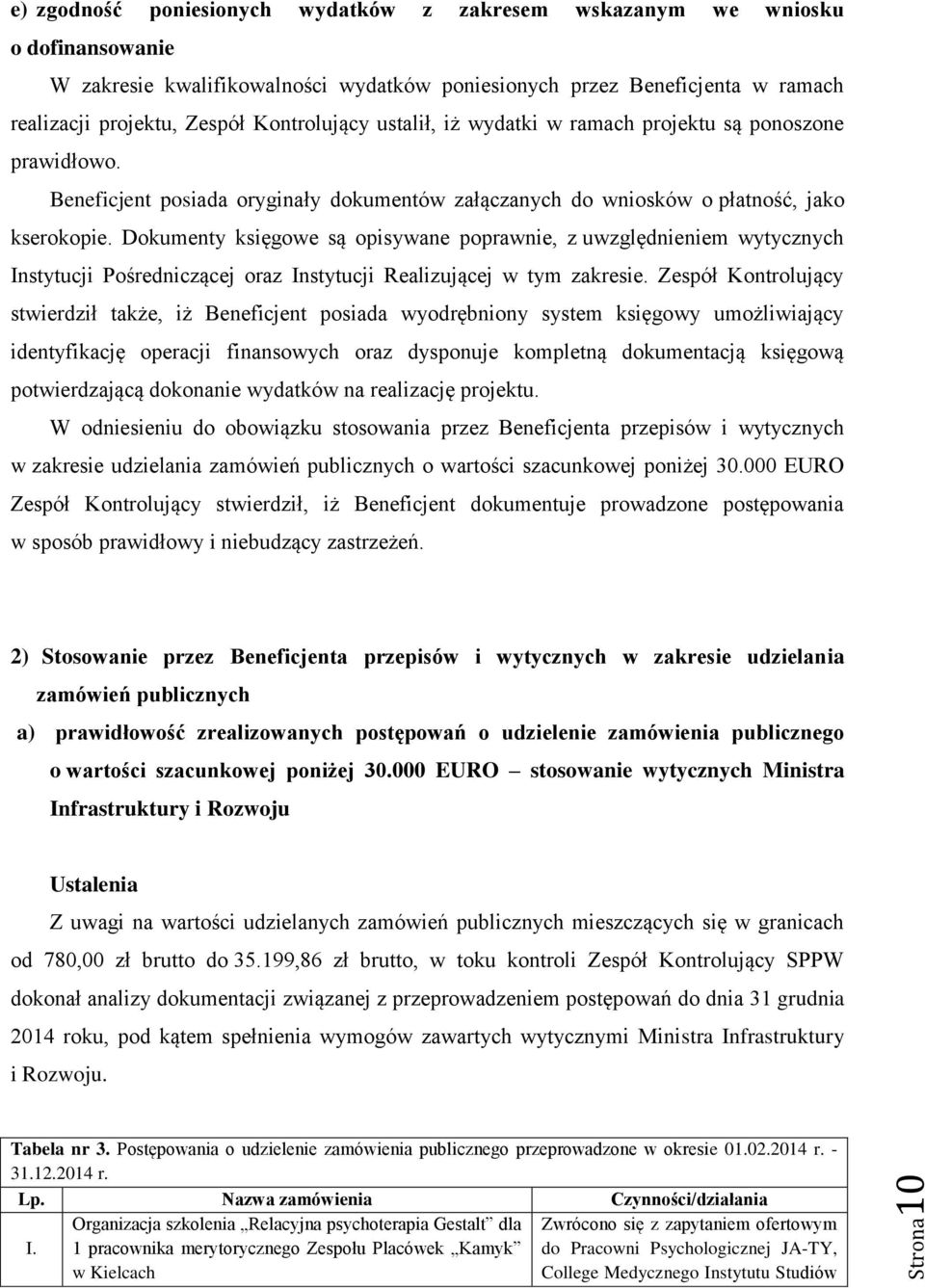 Dokumenty księgowe są opisywane poprawnie, z uwzględnieniem wytycznych Instytucji Pośredniczącej oraz Instytucji Realizującej w tym zakresie.
