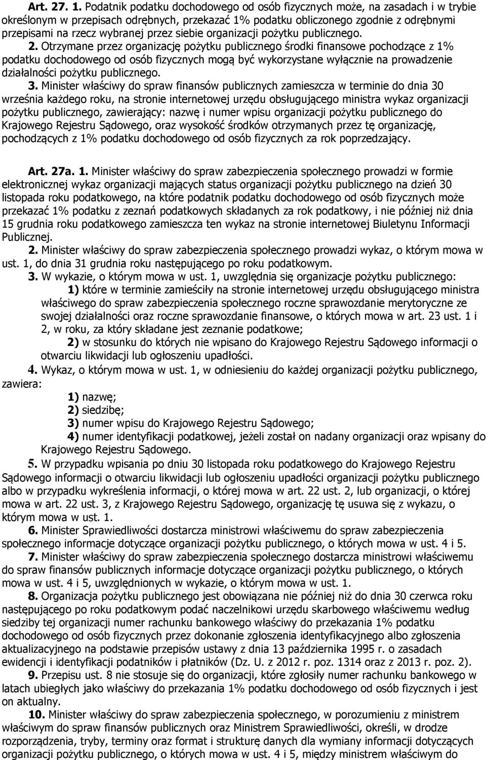siebie organizacji pożytku publicznego. 2.