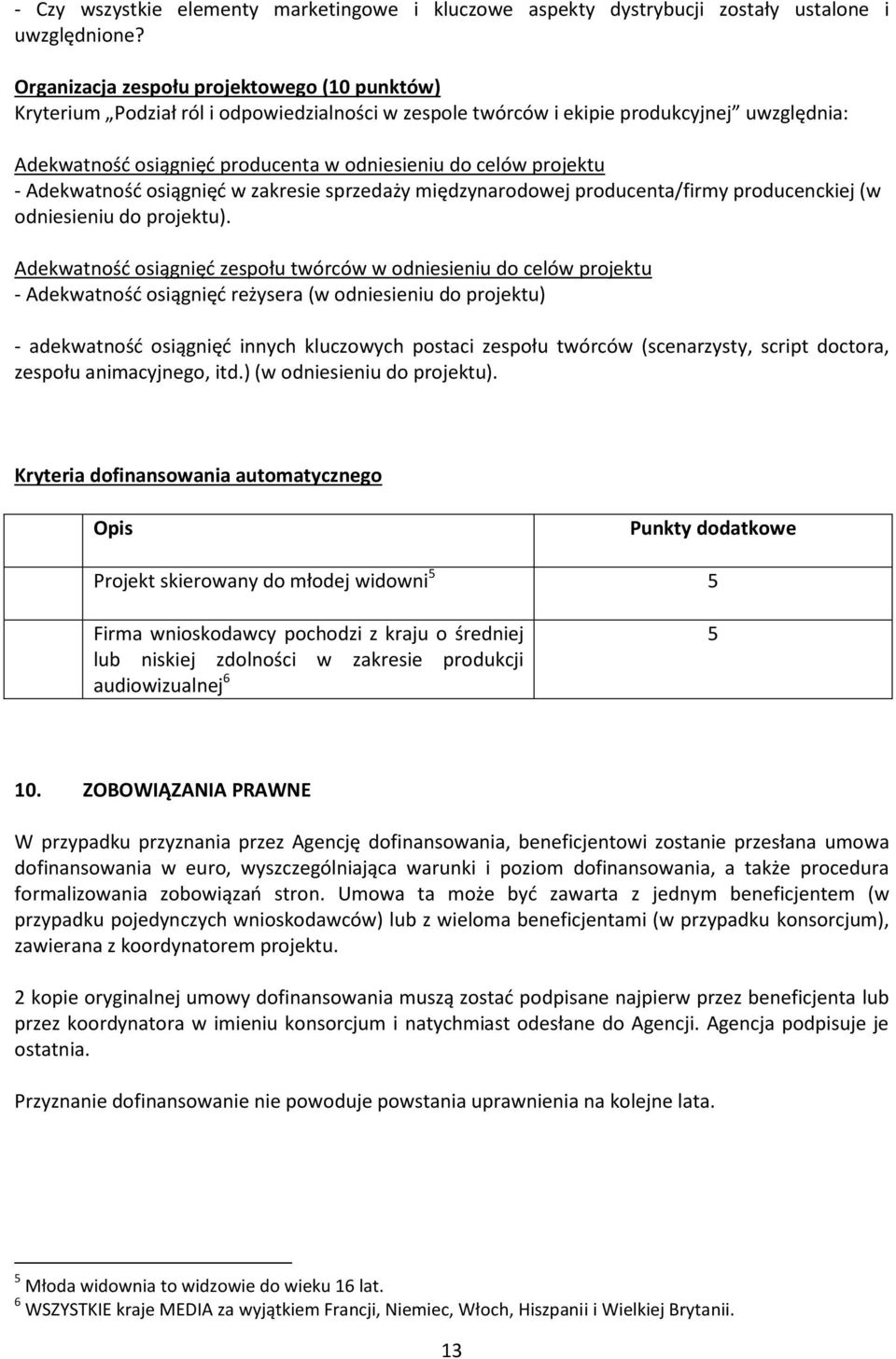 projektu - Adekwatność osiągnięć w zakresie sprzedaży międzynarodowej producenta/firmy producenckiej (w odniesieniu do projektu).