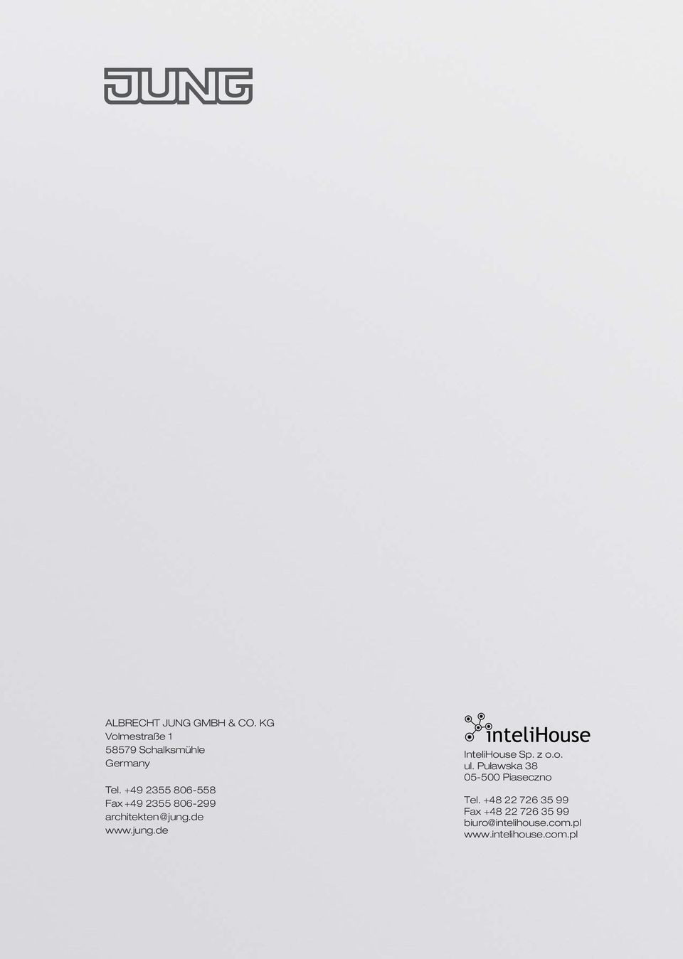 de www.jung.de InteliHouse Sp. z o.o. ul.