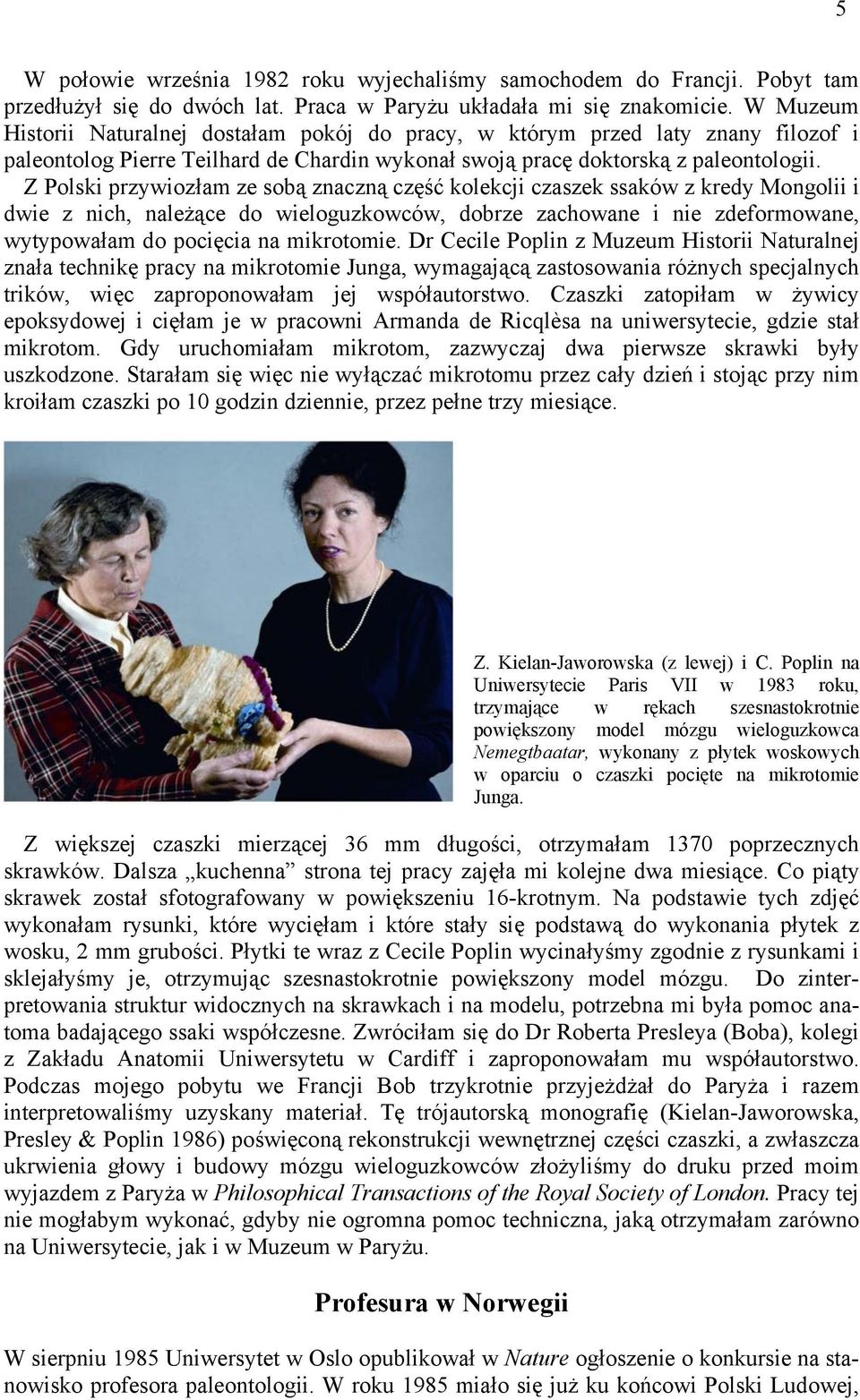 Z Polski przywiozłam ze sobą znaczną część kolekcji czaszek ssaków z kredy Mongolii i dwie z nich, należące do wieloguzkowców, dobrze zachowane i nie zdeformowane, wytypowałam do pocięcia na