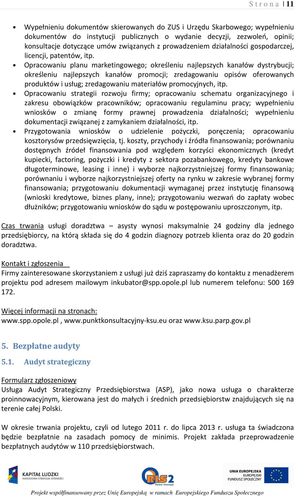 Opracowaniu planu marketingowego; określeniu najlepszych kanałów dystrybucji; określeniu najlepszych kanałów promocji; zredagowaniu opisów oferowanych produktów i usług; zredagowaniu materiałów