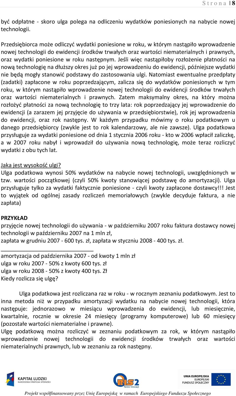 poniesione w roku następnym.
