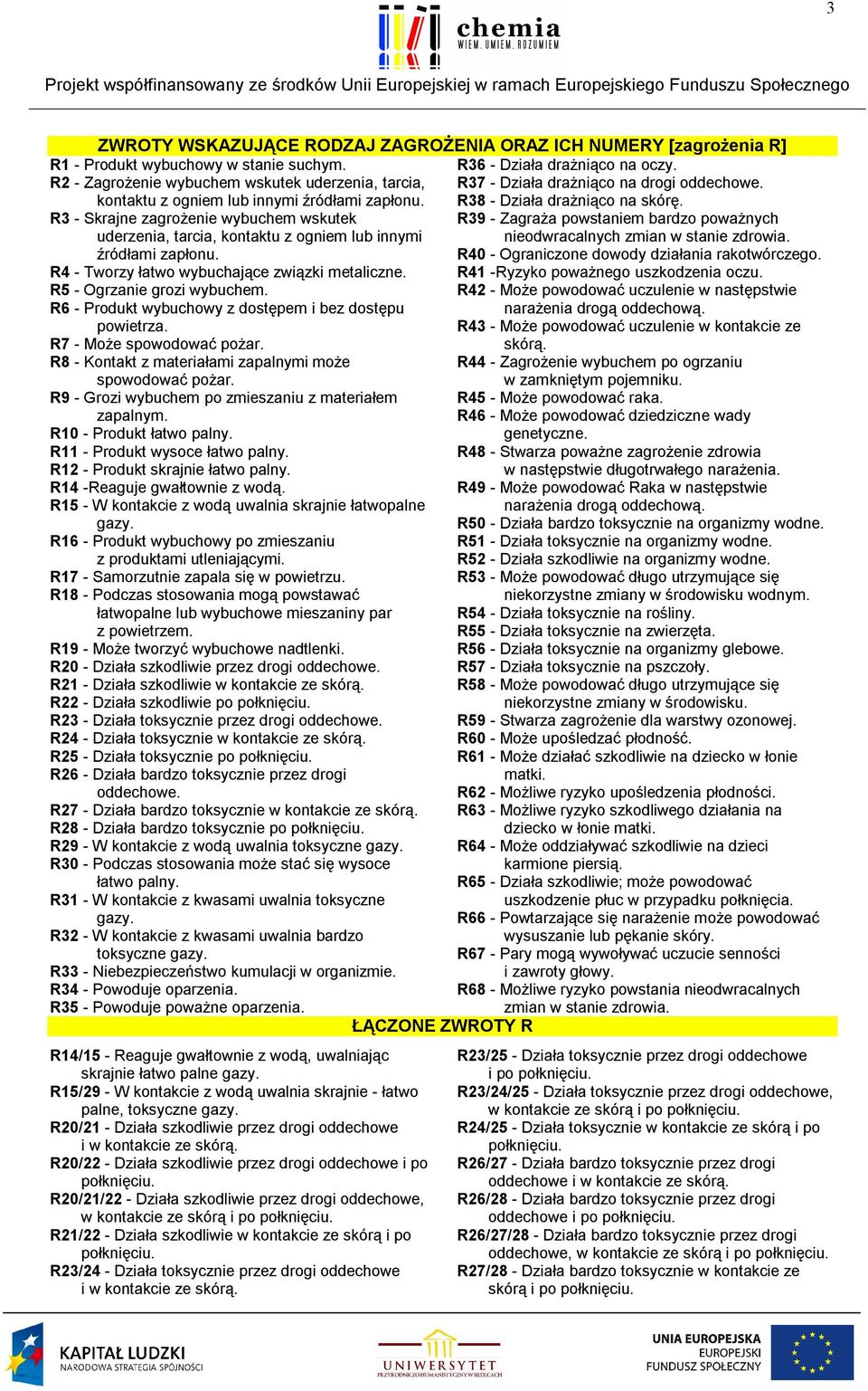 R3 - Skrajne zagrożenie wybuchem wskutek R39 - Zagraża powstaniem bardzo poważnych uderzenia, tarcia, kontaktu z ogniem lub innymi nieodwracalnych zmian w stanie zdrowia. źródłami zapłonu.