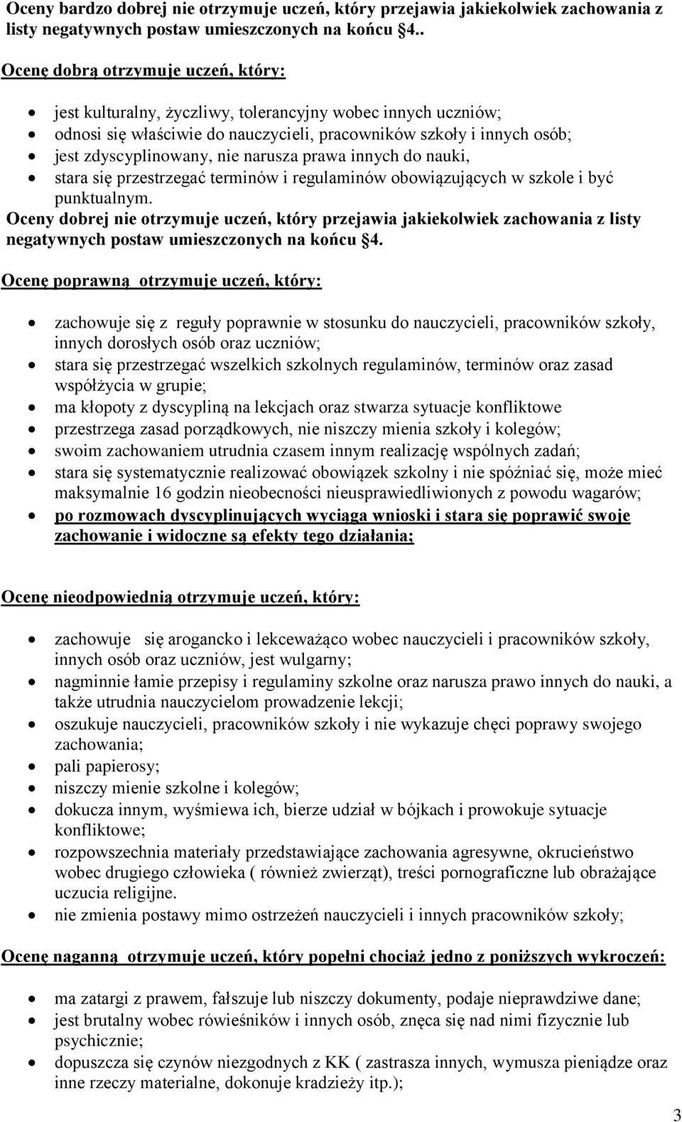 narusza prawa innych do nauki, stara się przestrzegać terminów i regulaminów obowiązujących w szkole i być punktualnym.