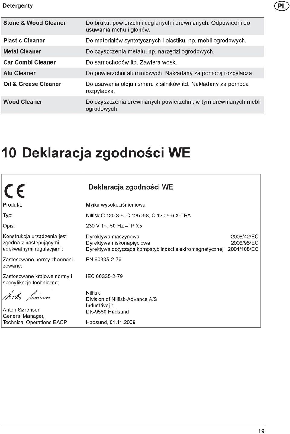 Do powierzchni aluminiowych. Nakładany za pomocą rozpylacza. Do usuwania oleju i smaru z silników itd. Nakładany za pomocą rozpylacza. Do czyszczenia drewnianych powierzchni, w tym drewnianych mebli ogrodowych.