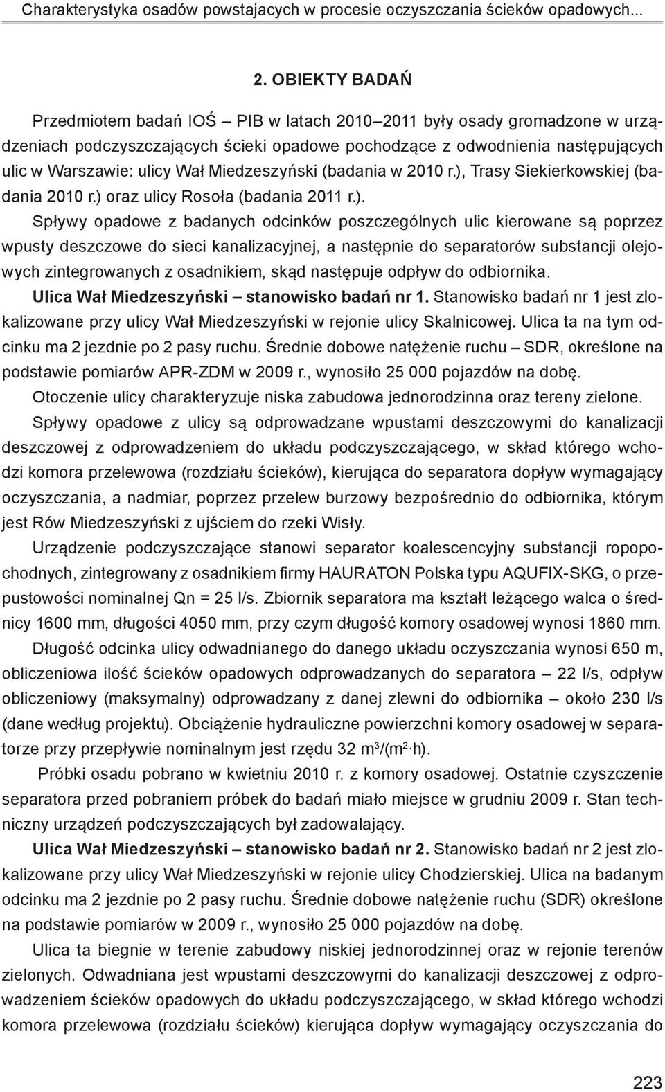 Miedzeszyński (badania w 2010 r.),