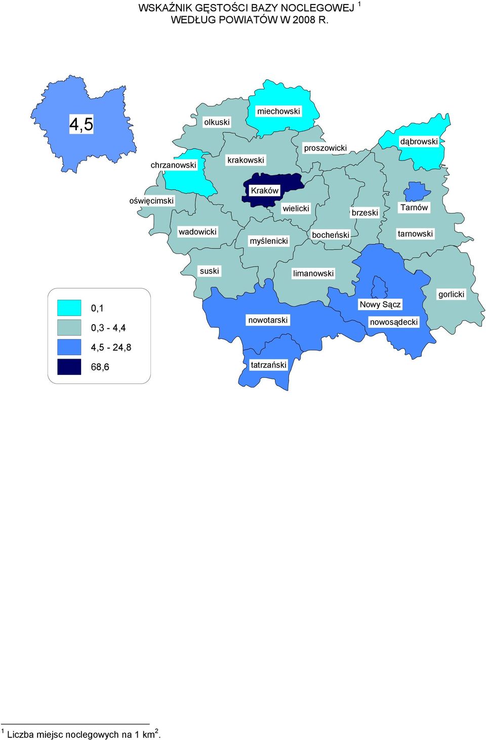 wielicki brzeski Tarnów wadowicki myślenicki bocheński tarnowski suski limanowski 0,1