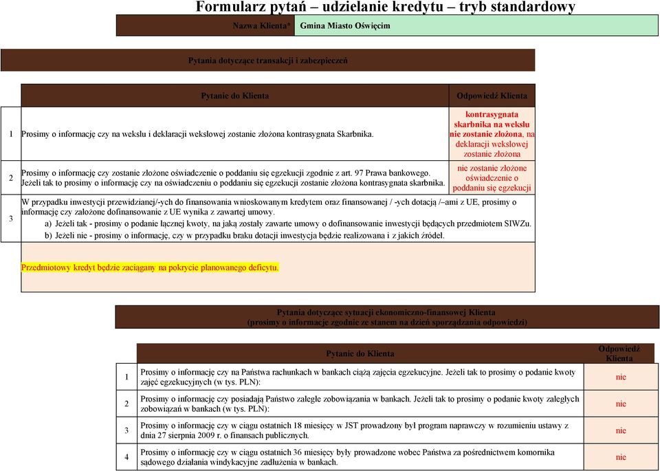 Jeżeli tak to prosimy o informację czy na oświadczeniu o poddaniu się egzekucji zosta złożona kontrasygnata skarbnika.