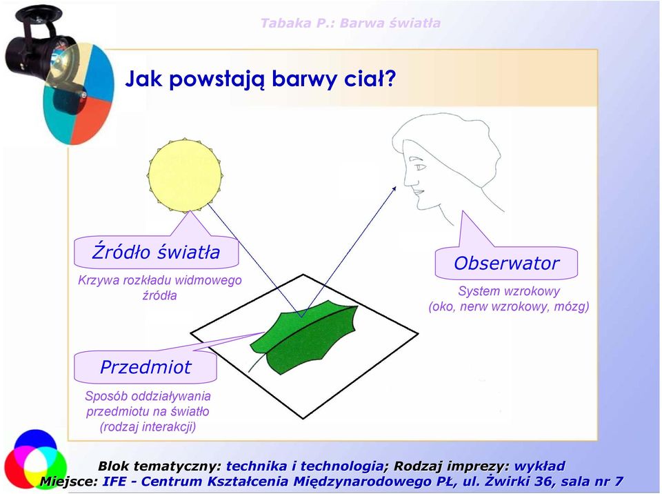 Obserwator System wzrokowy (oko, nerw wzrokowy,