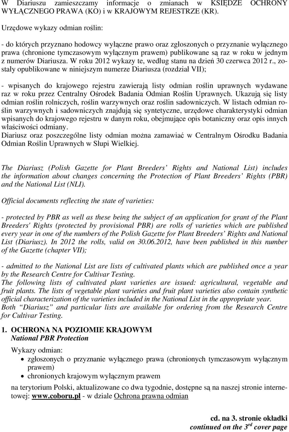 z numerów Diariusza. W roku 2012 wykazy te, według stanu na dzień 30 czerwca 2012 r.