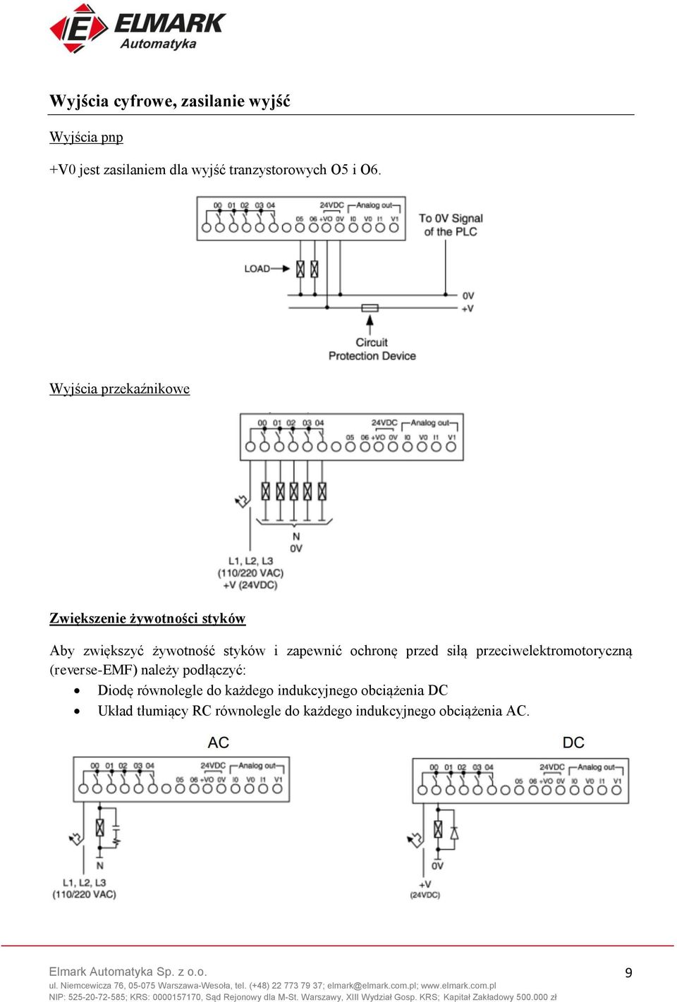 ochronę przed siłą przeciwelektromotoryczną (reverse-emf) należy podłączyć: Diodę równolegle do