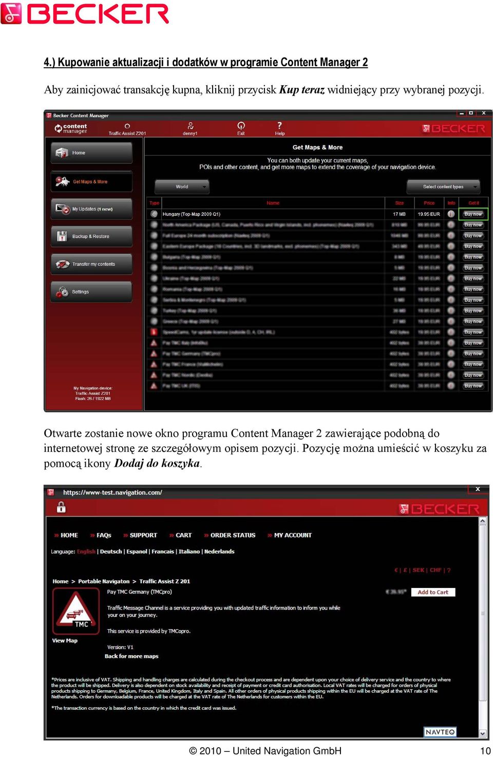 Otwarte zostanie nowe okno programu Content Manager 2 zawierające podobną do internetowej stronę