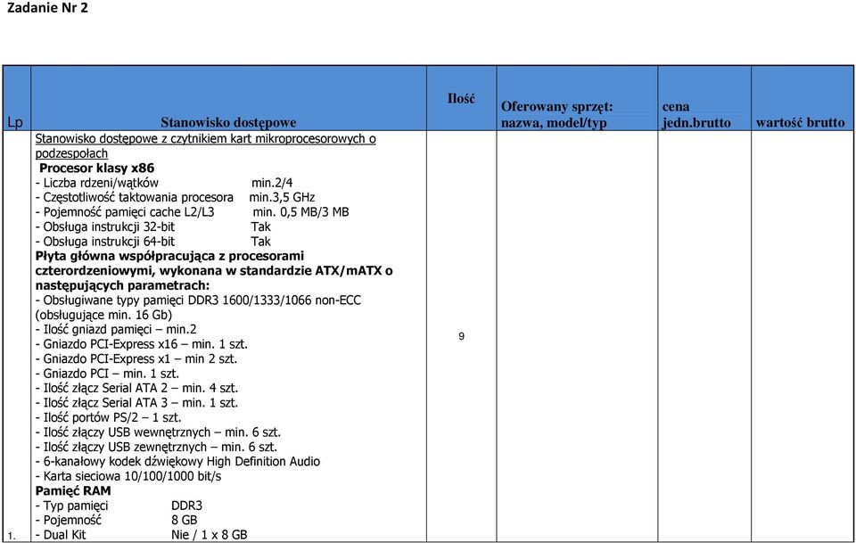 0,5 MB/3 MB - Obsługa instrukcji 32-bit Tak - Obsługa instrukcji 64-bit Tak Płyta główna współpracująca z procesorami czterordzeniowymi, wykonana w standardzie ATX/mATX o następujących parametrach: -