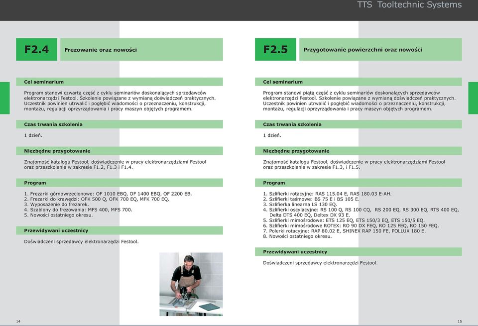 Uczestnik powinien utrwaliæ i pog³êbiæ wiadomoœci o przeznaczeniu, konstrukcji, monta u, regulacji oprzyrz¹dowania i pracy maszyn objêtych programem.