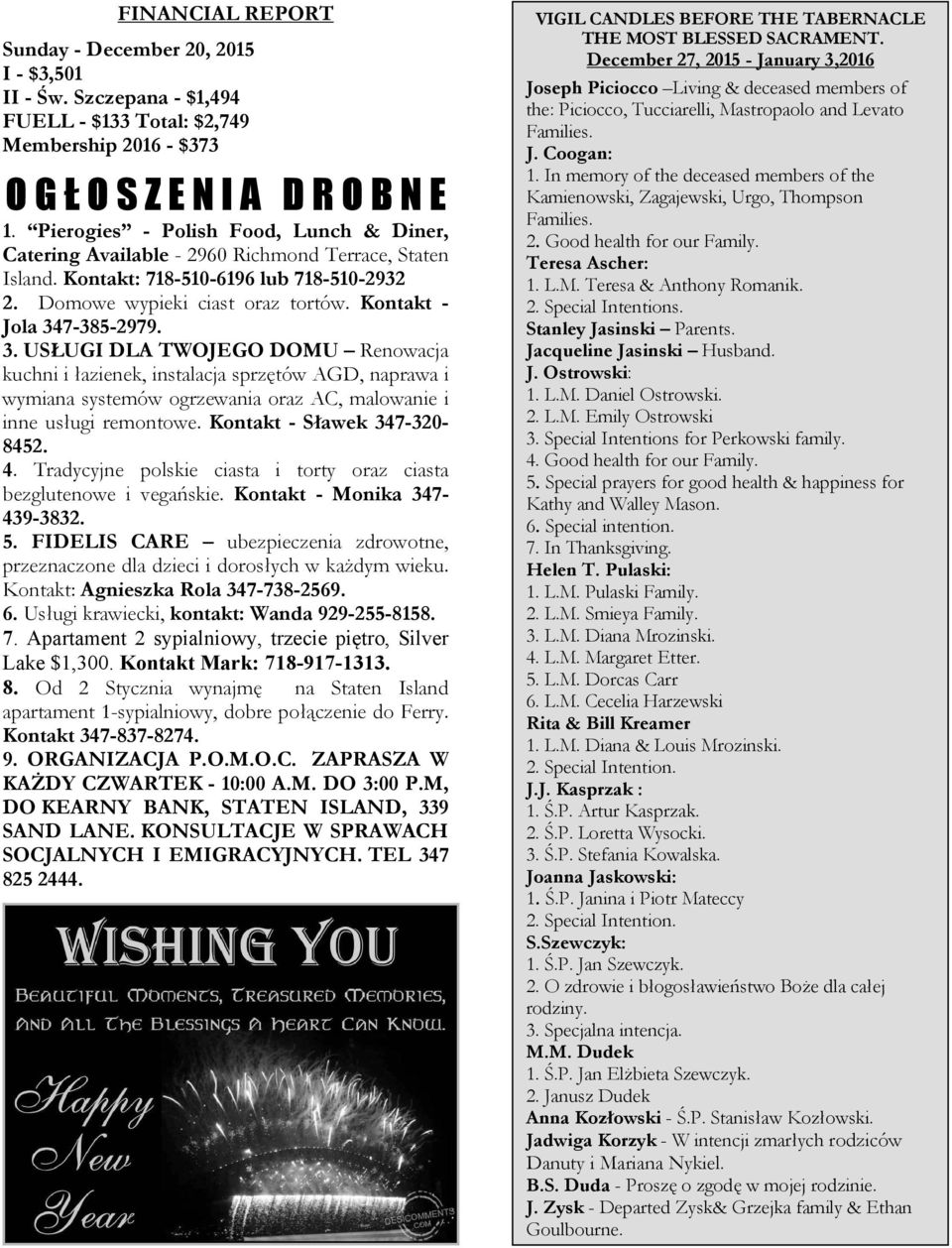 Kontakt - Jola 347-385-2979. 3. USŁUGI DLA TWOJEGO DOMU Renowacja kuchni i łazienek, instalacja sprzętów AGD, naprawa i wymiana systemów ogrzewania oraz AC, malowanie i inne usługi remontowe.