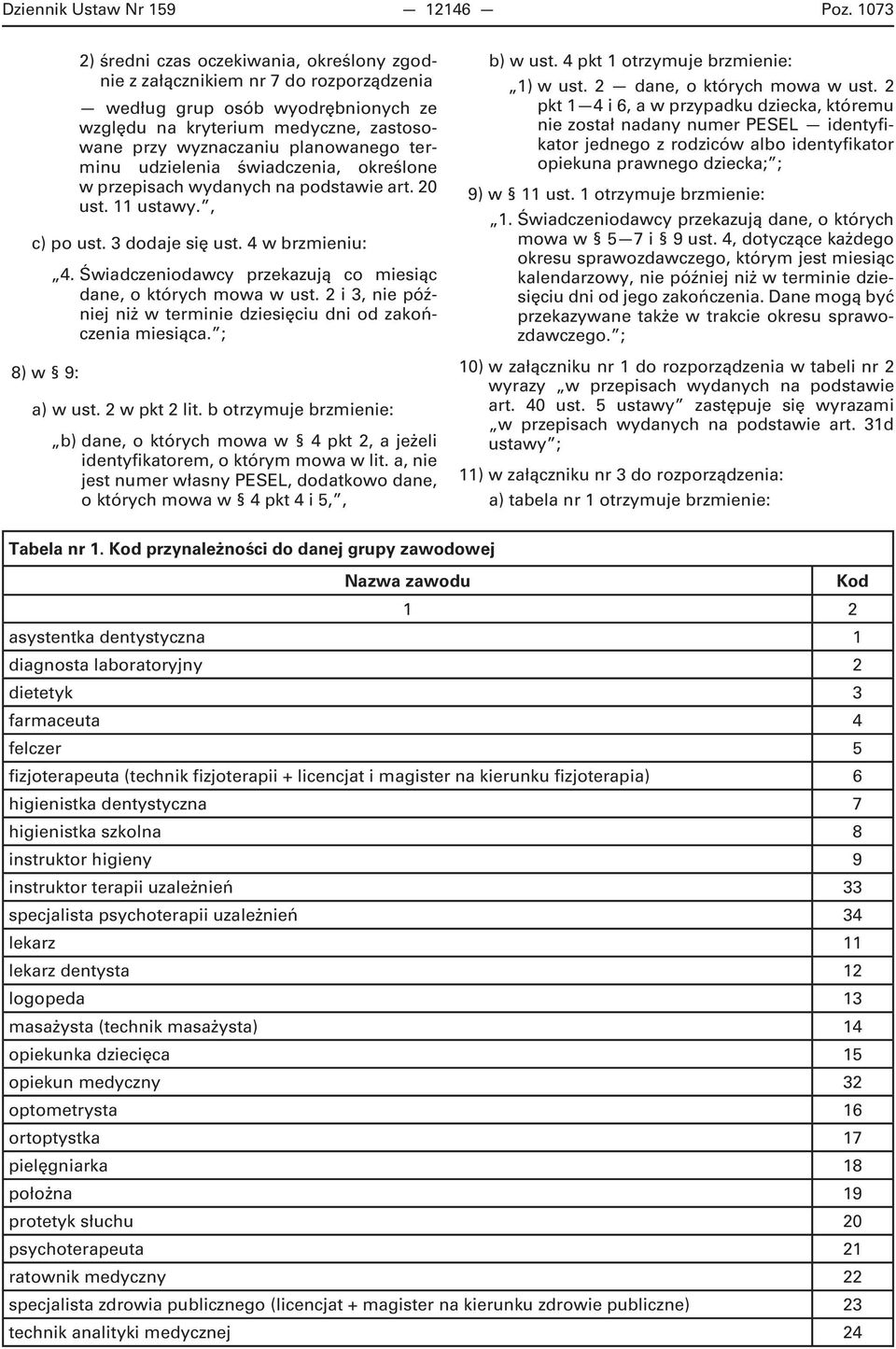 terminu udzielenia świadczenia, określone w przepisach wydanych na podstawie art. 20 ust. 11 ustawy., c) po ust. 3 dodaje się ust. 4 w brzmieniu: 4.