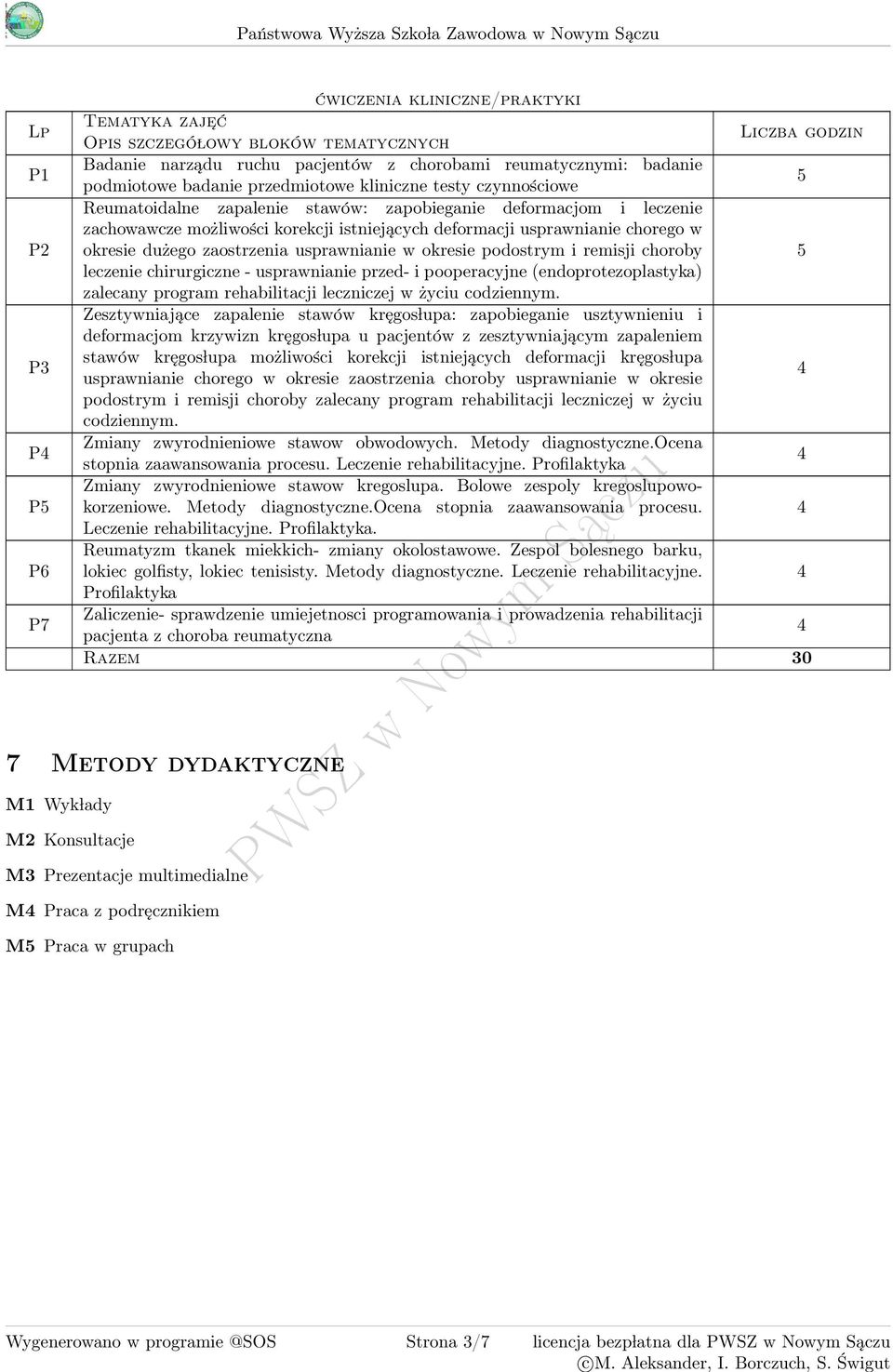 zachowawcze możliwości korekcji istniejących deformacji usprawnianie chorego w okresie dużego zaostrzenia usprawnianie w okresie podostrym i remisji choroby leczenie chirurgiczne - usprawnianie