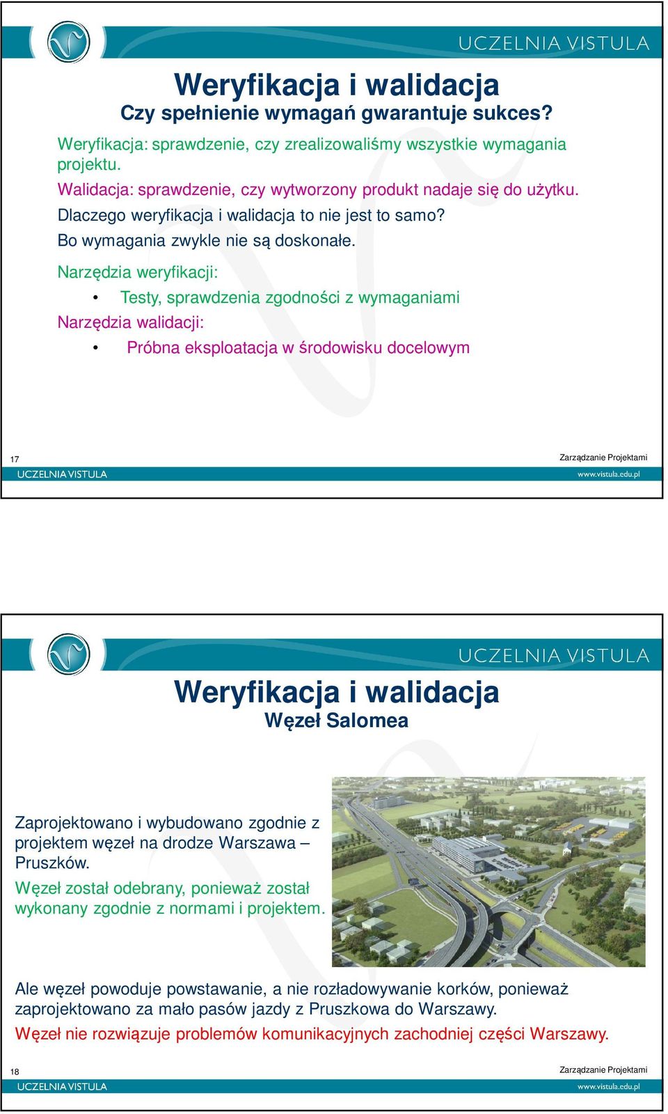 Narzędzia weryfikacji: Testy, sprawdzenia zgodności z wymaganiami Narzędzia walidacji: Próbna eksploatacja w środowisku docelowym 17 Weryfikacja i walidacja Węzeł Salomea Zaprojektowano i wybudowano