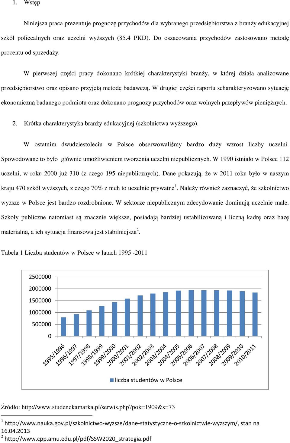 W pierwszej części pracy dokonano krótkiej charakterystyki branży, w której działa analizowane przedsiębiorstwo oraz opisano przyjętą metodę badawczą.