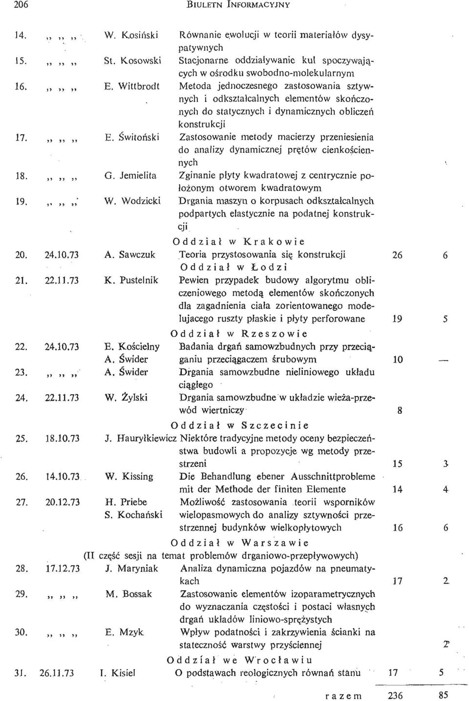 Ż ylski Równanie ewolucji w teorii materiał ów dysypatywnych Stacjonarne oddziaływanie kul spoczywają - cych w oś rodku swobodno- molekularnym Metoda jednoczesnego zastosowania sztywnych i