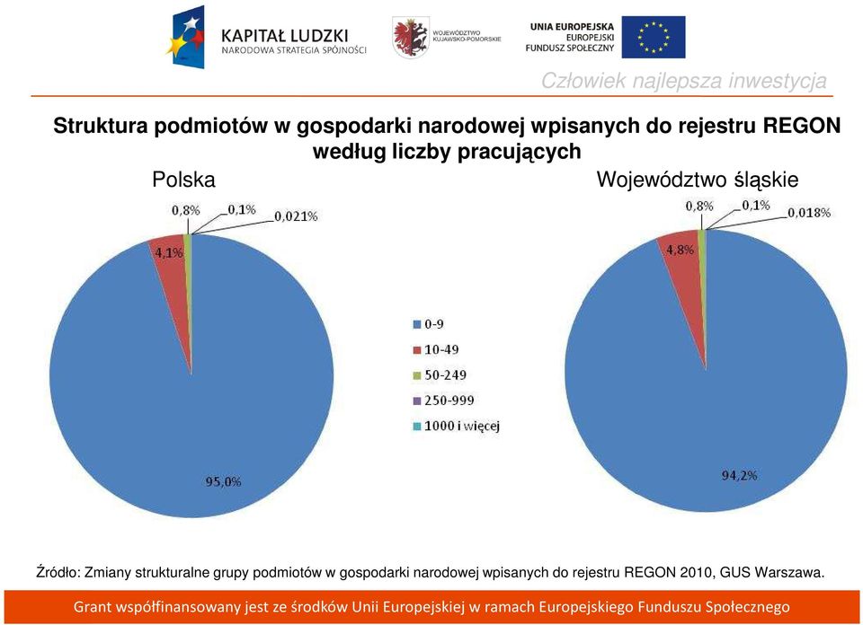 śląskie Źródło: Zmiany strukturalne grupy podmiotów w